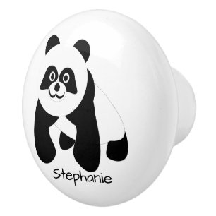Bouton De Porte En Céramique Conception Panda Bear Personnalisée
