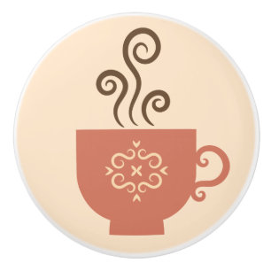 Bouton De Porte En Céramique Conception rétro du café