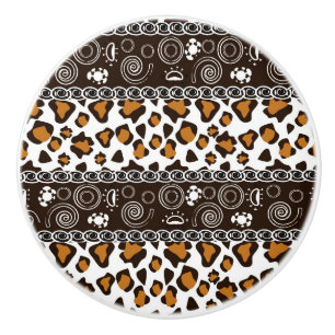 Bouton De Porte En Céramique Copie africaine avec le motif de peau de guépard