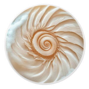 Bouton De Porte En Céramique Coque 3D Côtière Élégante