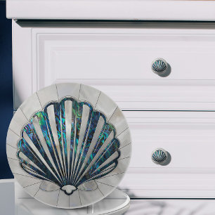 Bouton De Porte En Céramique Coquille de pétoncle - Abalone et Pearl
