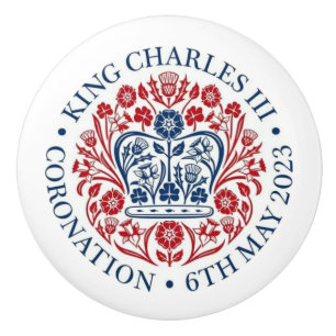 Bouton De Porte En Céramique Coronation du roi Charles III