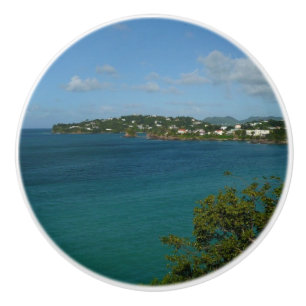 Bouton De Porte En Céramique Côte de Sainte-Lucie - Caraïbes Photo de vacances