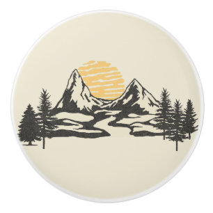 Bouton De Porte En Céramique Coucher de soleil