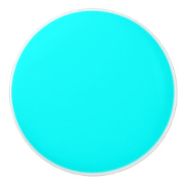 Bouton De Porte En Céramique Couleur solide bleu néon | Classique