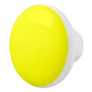 Bouton De Porte En Céramique Couleur uni jaune néon