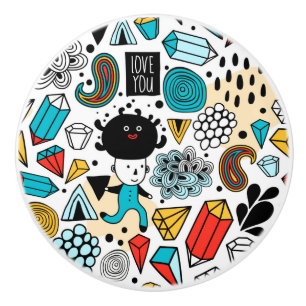 Bouton De Porte En Céramique Crazy head