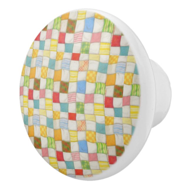 Bouton De Porte En Céramique CRAZY QUILT Ceramic Pull (Droite)