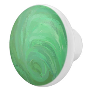 Bouton De Porte En Céramique Crème d'émeraude