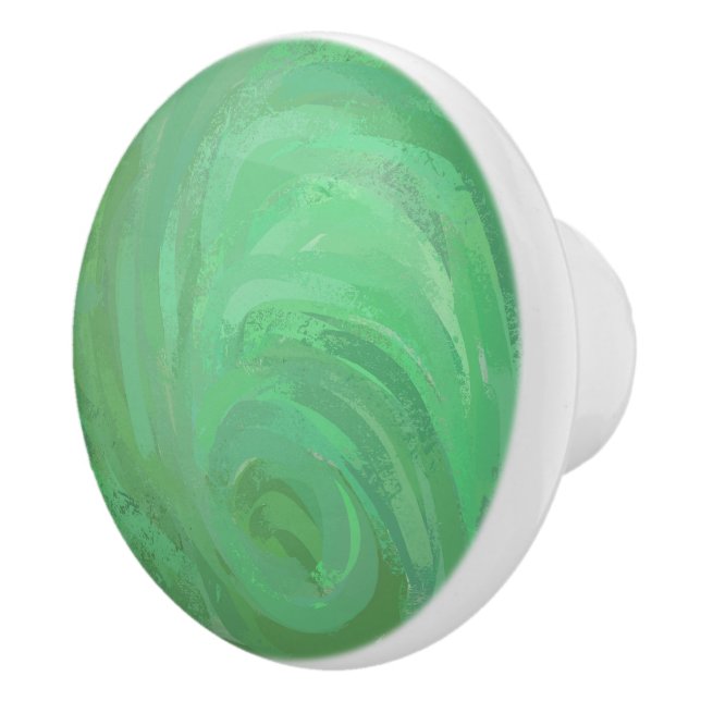 Bouton De Porte En Céramique Crème d'émeraude (Droite)