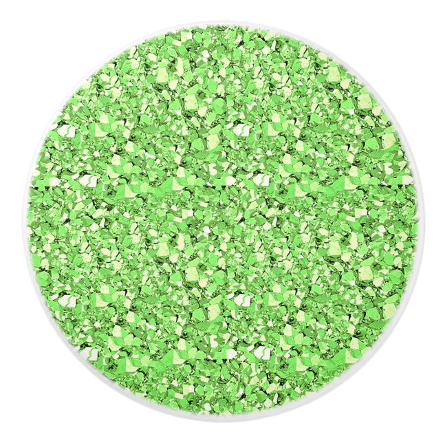 Bouton De Porte En Céramique Cristal drusy - vert péridot (Devant)