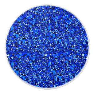 Bouton De Porte En Céramique cristal druzy - bleu saphir