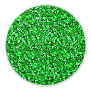 Bouton De Porte En Céramique cristal druzy - vert émeraude