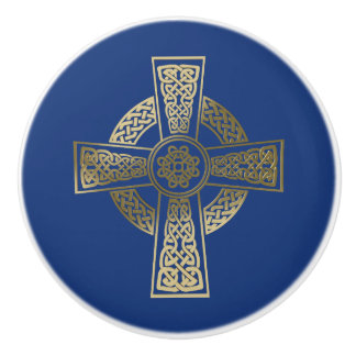 Bouton De Porte En Céramique croix celtique