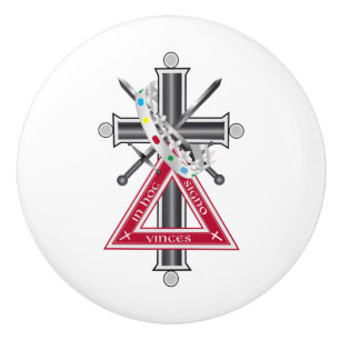 Bouton De Porte En Céramique Croix freemasonique
