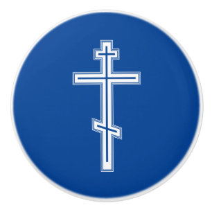 Bouton De Porte En Céramique Croix orthodoxe