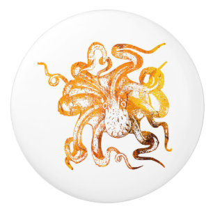 Bouton De Porte En Céramique Ctopus ambrée