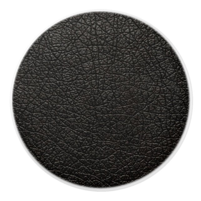 Bouton De Porte En Céramique Cuir noir (Devant)