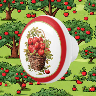 Bouton De Porte En Céramique Cuisine aux fruits de pomme mignonne