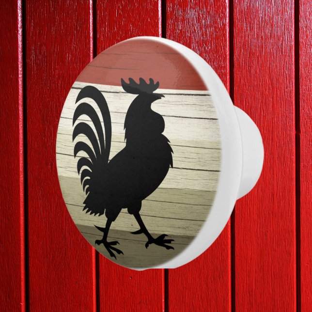 Bouton De Porte En Céramique Cuisine cool de coq de campagne (Créateur téléchargé)