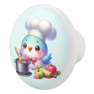 Bouton De Porte En Céramique Cuisine cuisinière amateur d'oiseaux