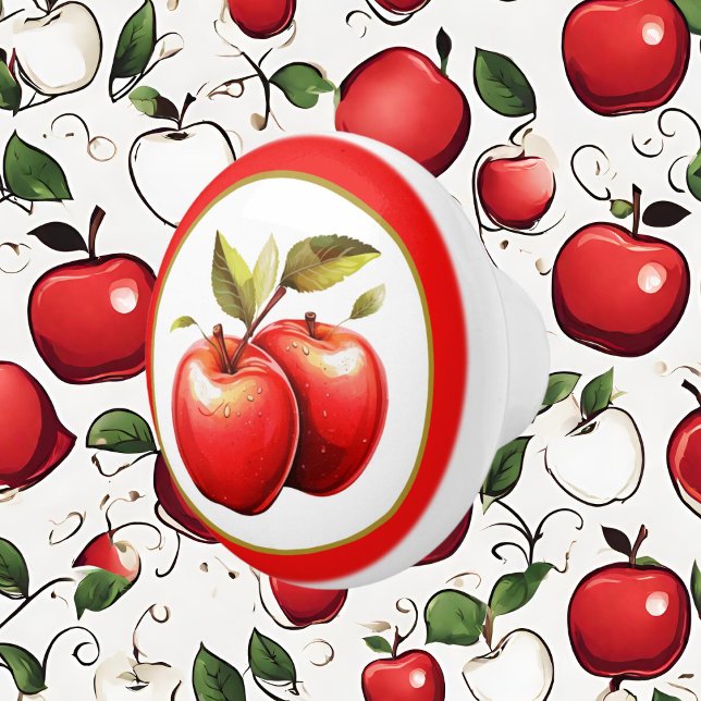 Bouton De Porte En Céramique cuisine pour amoureux de pomme mignonne (Créateur téléchargé)