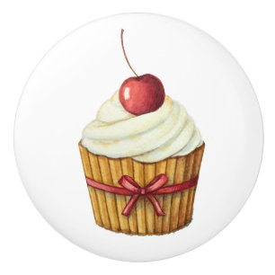 Bouton De Porte En Céramique Cupcake Drawer Knower