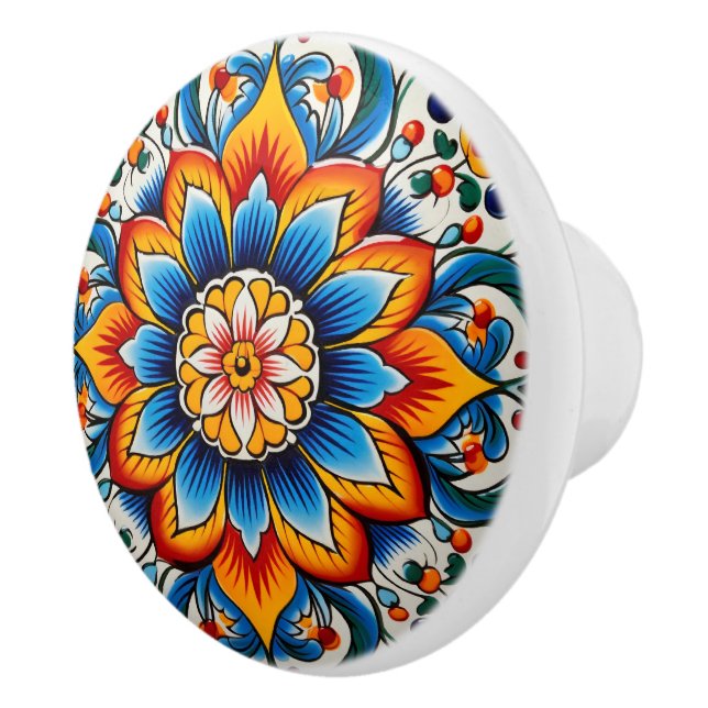 Bouton De Porte En Céramique Cute artisanat mexicain (Droite)