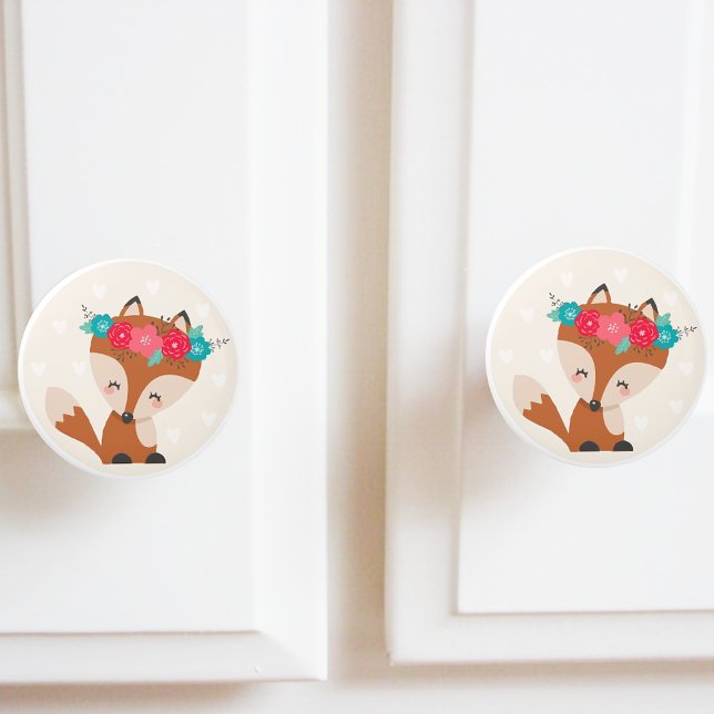 Bouton De Porte En Céramique Cute Boho Chic Fox (Créateur téléchargé)