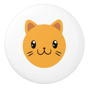Bouton De Porte En Céramique Cute chat