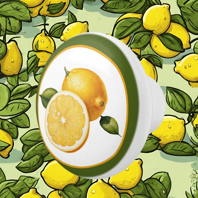 Bouton De Porte En Céramique Cute cuisine aux amateurs de citron (Créateur téléchargé)