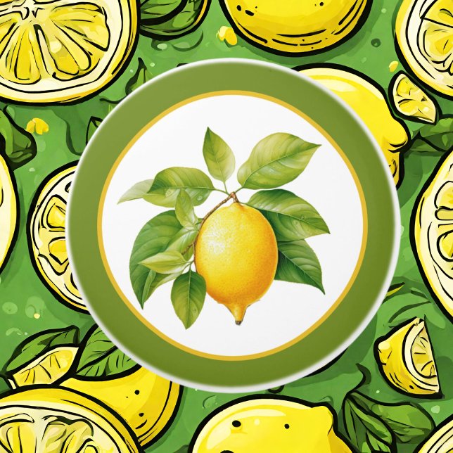 Bouton De Porte En Céramique Cute cuisine aux amateurs de citron (Créateur téléchargé)
