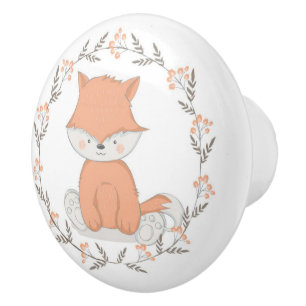 Bouton De Porte En Céramique Cute Fox