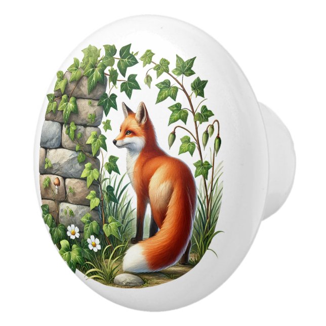 Bouton De Porte En Céramique Cute fox kids room  (Droite)