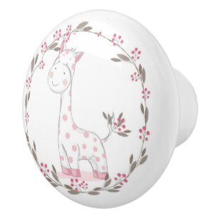 Bouton De Porte En Céramique Cute Giraffe Ceramic Knob