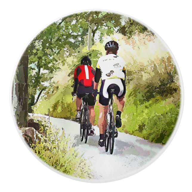 BOUTON DE PORTE EN CÉRAMIQUE CYCLISME (Devant)