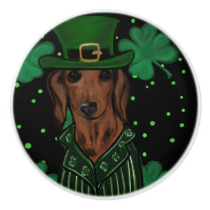 BOUTON DE PORTE EN CÉRAMIQUE DACHSHUND            