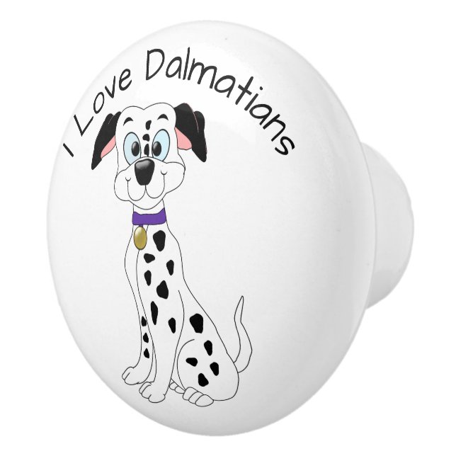 Bouton De Porte En Céramique Dalmatian Dog Design (Droite)