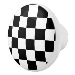 Bouton De Porte En Céramique Damier