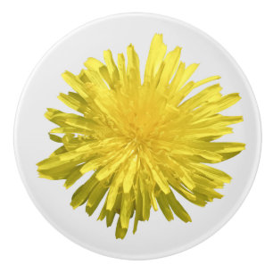 Bouton De Porte En Céramique Dandelion jaune