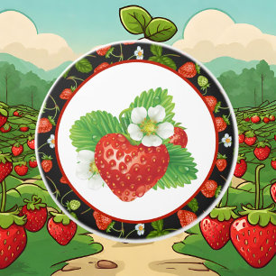 Bouton De Porte En Céramique décor de cuisine aux fraises mignonnes