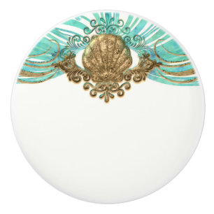 Bouton De Porte En Céramique Décoration de plage élégante glamour coquille de m