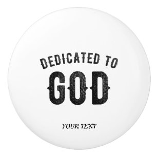 BOUTON DE PORTE EN CÉRAMIQUE DÉDIÉ À DIEU COOL PERSONNALISABLE NOIR TEXTE