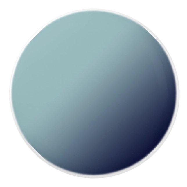 Bouton De Porte En Céramique Dégradé gris-bleu. (Devant)