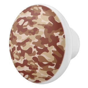 Bouton De Porte En Céramique Déguisement camouflage beige désert