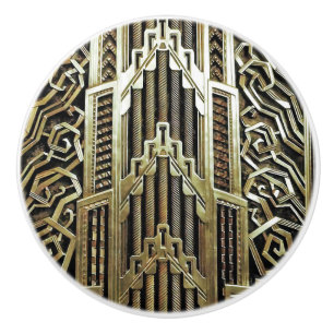 Bouton De Porte En Céramique Design Art nouveau métallique, vintage, élégant, c