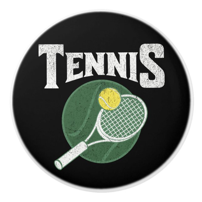 Bouton De Porte En Céramique Design de tennis (Devant)