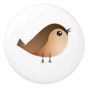 Bouton De Porte En Céramique Dessin animé d'oiseau moineau