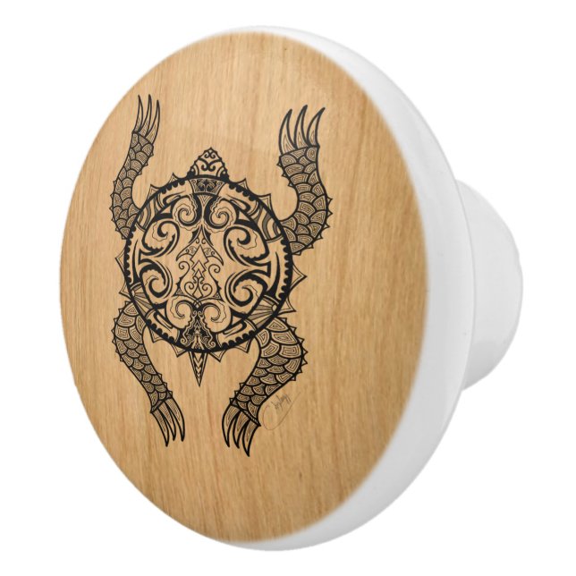 Bouton De Porte En Céramique Dessin de tortue (Droite)