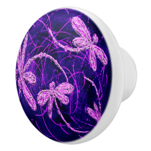 Bouton De Porte En Céramique Dragonfly Disco